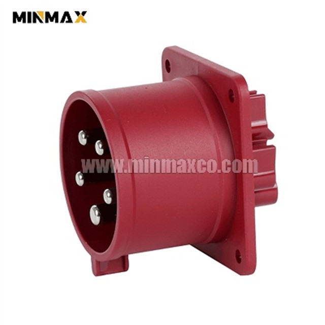 MM-GP4256 Male 5 pins 32A Waterproof Red CEE-flanged plugs for server rooms IP44
