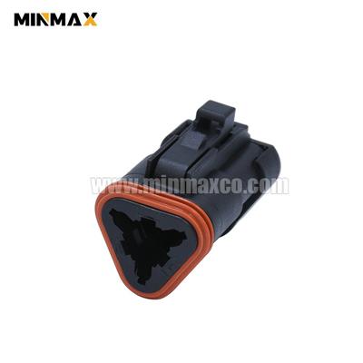 3 Pin Female  DT Plug DT06-3S-E005 Black With End Cap