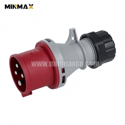MM-BP4146 Male 4 pins 16A Waterproof Red CEE Industrial Plugss for train stations IP44